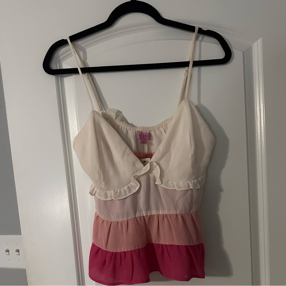 Ombré cream and pink camisole